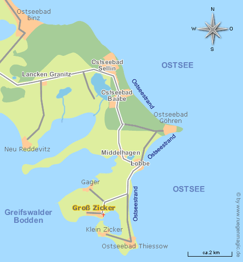Detailkarte Halbinsel Mönchgut